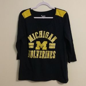 University of Michigan 3/4 sleeve tee juniors Xl